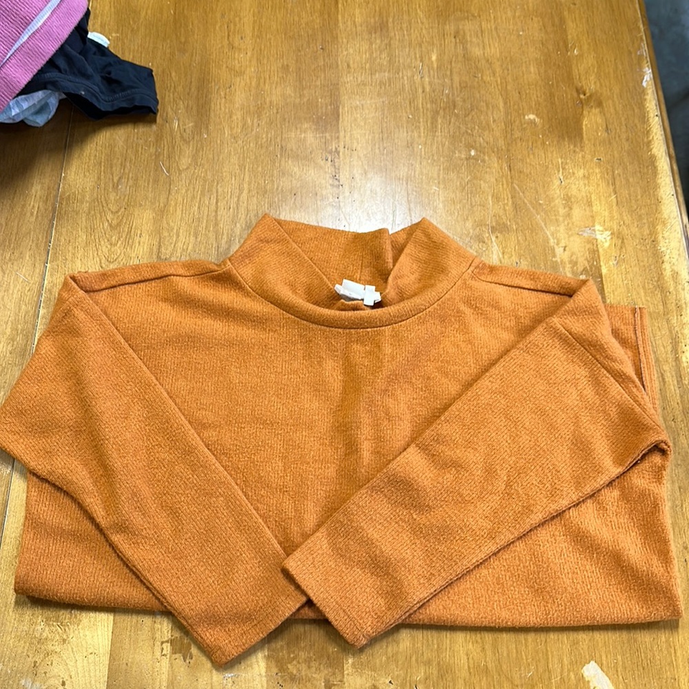Cowl Neck Sweater by Anthropologie / Orange / Size Large